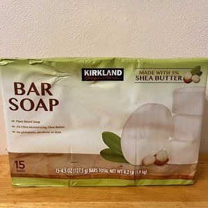 Kirkland Signature Hand Body Bar Soap with Shea Butter, 15 Bars 4.5 oz - New